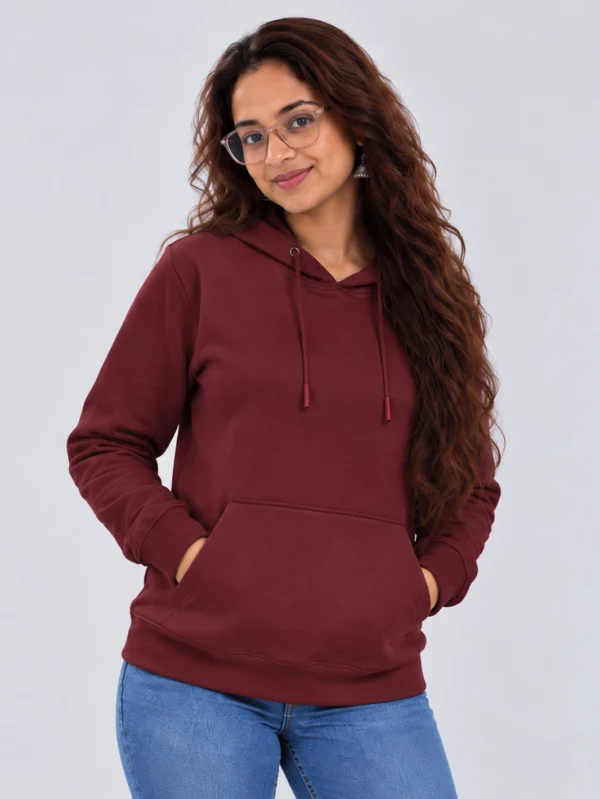 Women’s Maroon Hoodie - Image 1