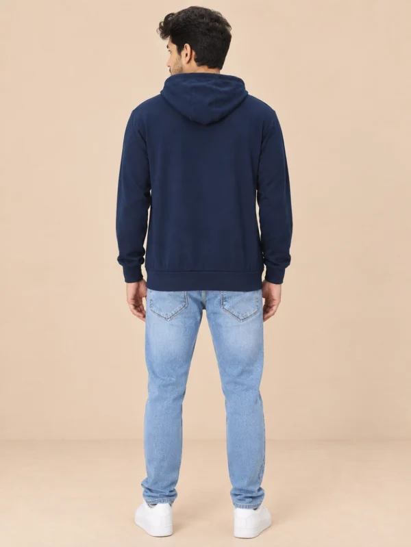 Men’s Navy Blue Hoodie - Image 2