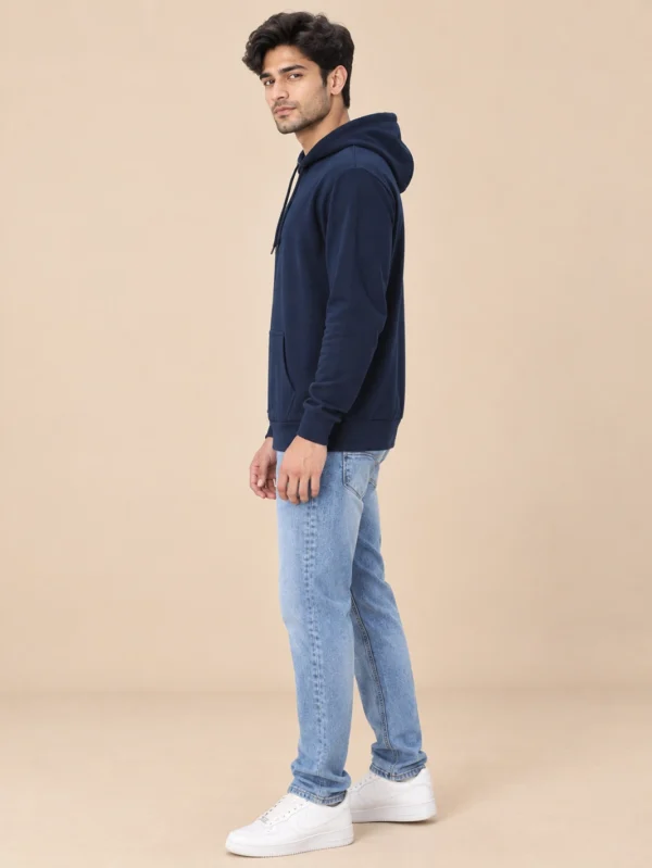 Men’s Navy Blue Hoodie - Image 3
