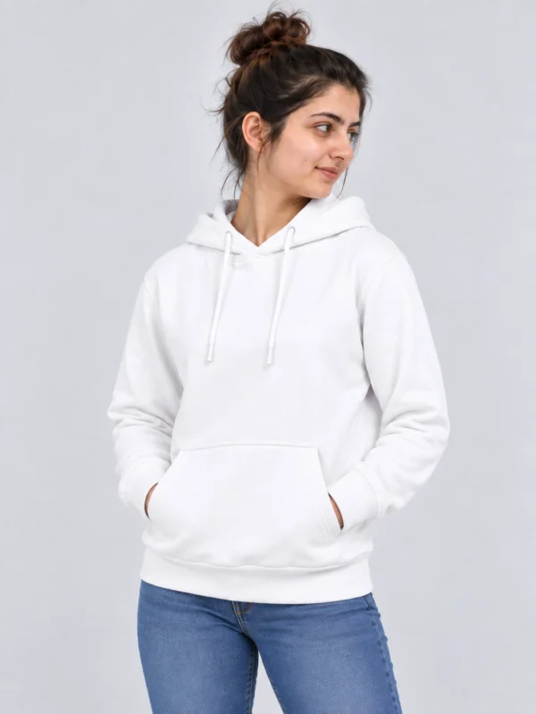 Women’s White Hoodie - Image 2