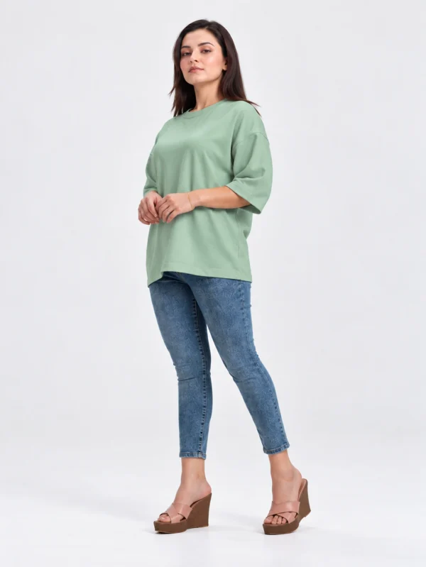 Women's Jade Oversized French Terry T-Shirt - Image 2
