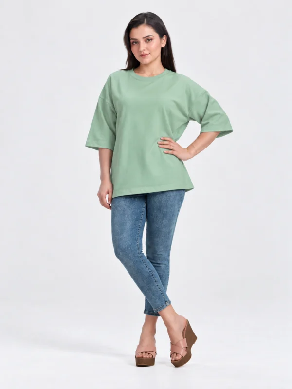 Women's Jade Oversized French Terry T-Shirt - Image 1
