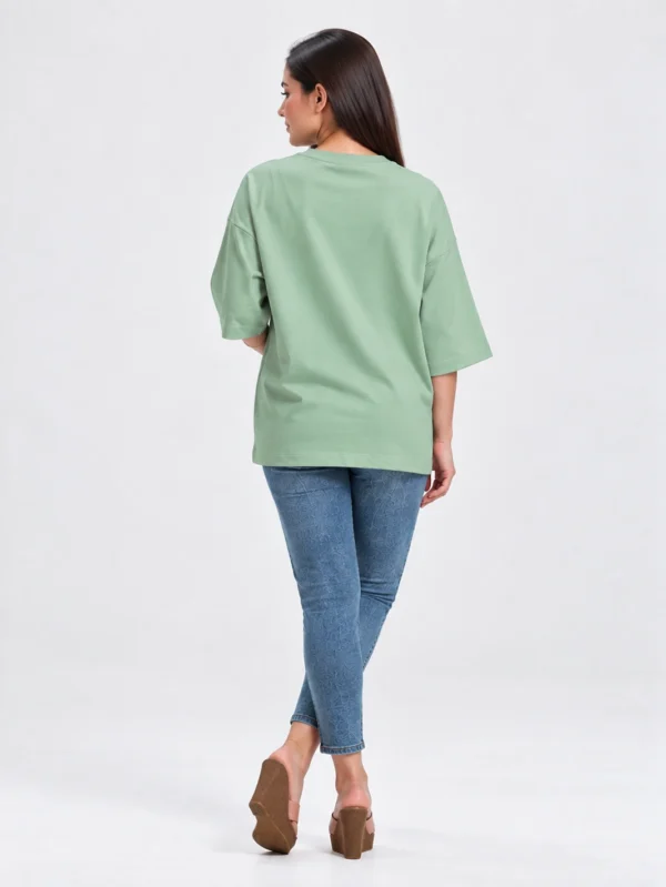 Women's Jade Oversized French Terry T-Shirt - Image 3