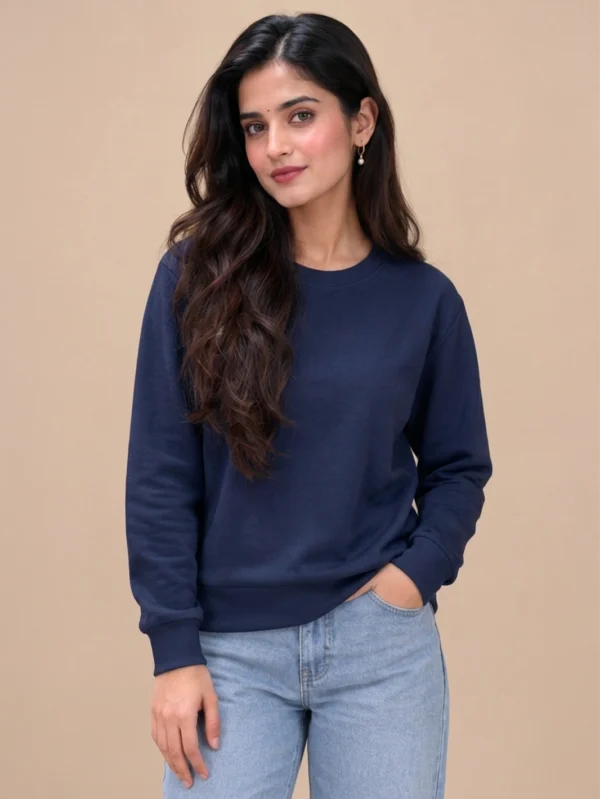Women’s Navy Blue Sweatshirt - Image 1