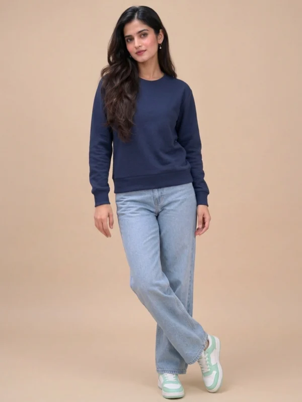 Women’s Navy Blue Sweatshirt - Image 4