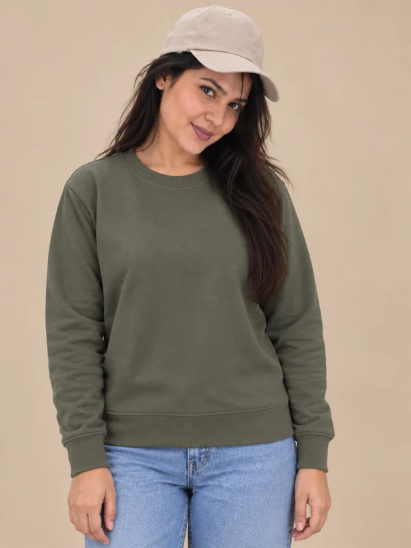 Women’s Olive Sweatshirt - Image 4