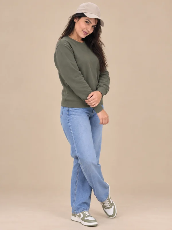 Women’s Olive Sweatshirt - Image 2